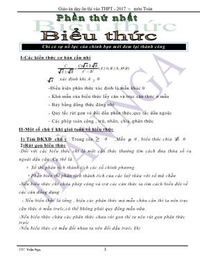 Giáo án dạy ôn thi vào THPT - 2017 môn Toán